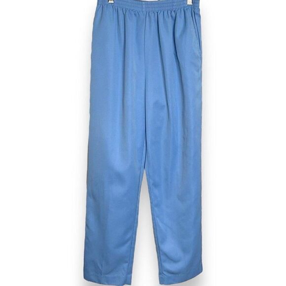 Alfred Dunner Pull On Pants Women's 10 Petite Light Blue Pockets Retro Business - Picture 4 of 13